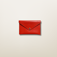 Enveloppe petite de couleur Corail en cuir