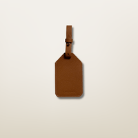 Etiquette de bagage en cuir camel