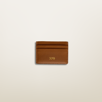 Porte-cartes camel grainé personnalisé