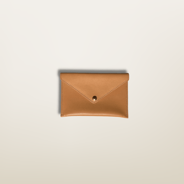Enveloppe petite de couleur Sable en cuir 