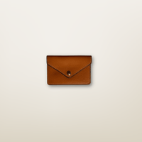 Mini Enveloppe en cuir de veau foulonné - Camel Gold 