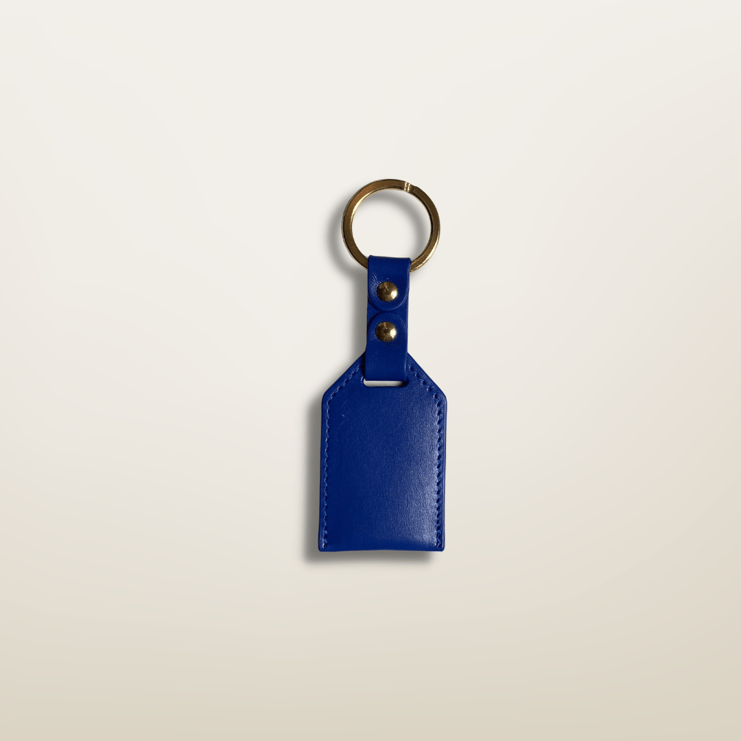 Porte-clés en cuir bleu klein